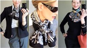 女式真絲圍巾戴法 女式真絲圍巾戴法