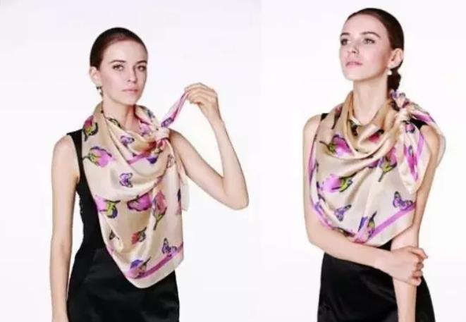 真絲圍巾的各種圍法 真絲圍巾的各種圍法