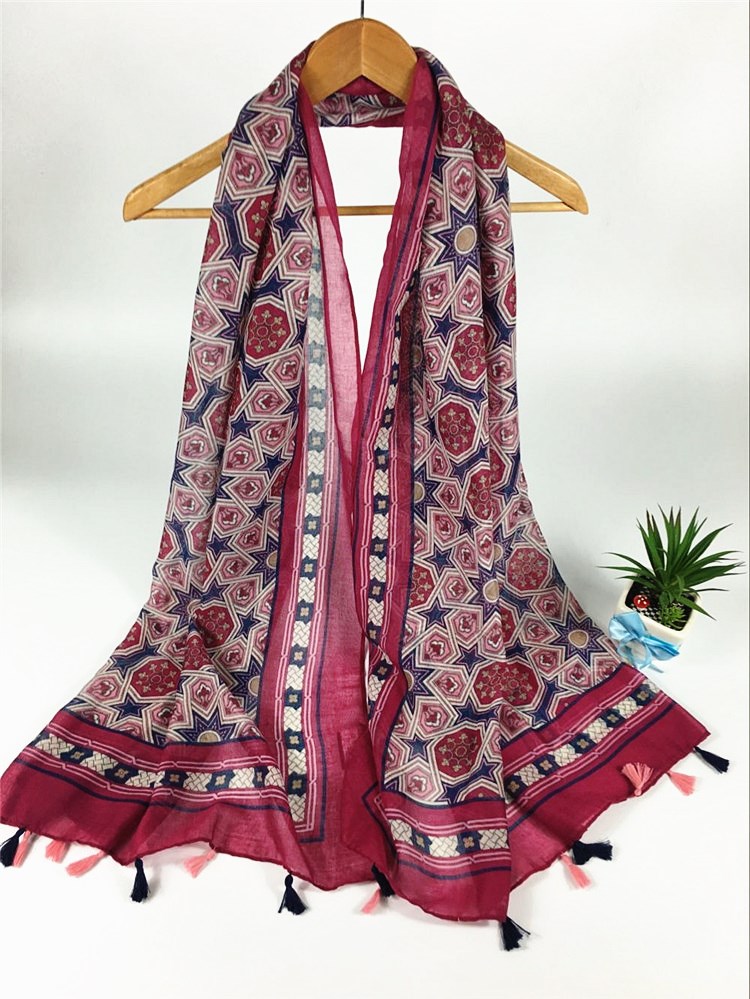 八角幾何巴厘紗圍巾 八角幾何巴厘紗圍巾