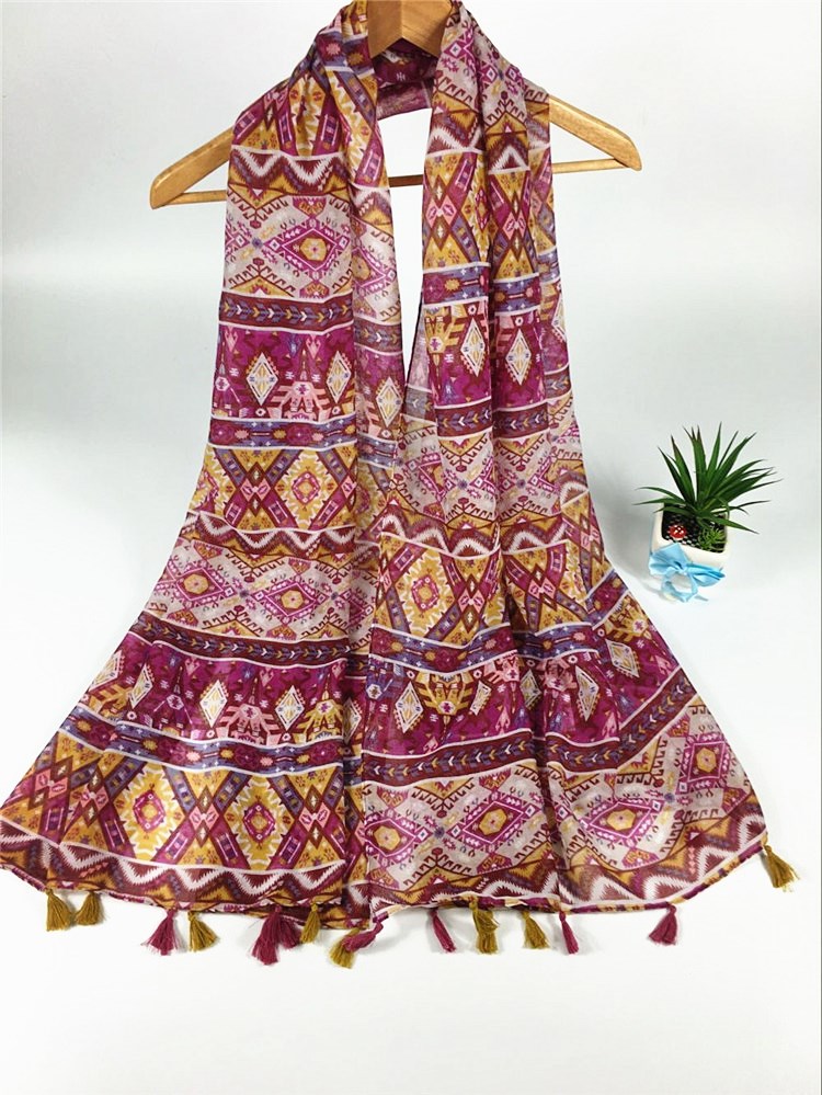 菱形掛須巴厘紗圍巾 菱形掛須巴厘紗圍巾