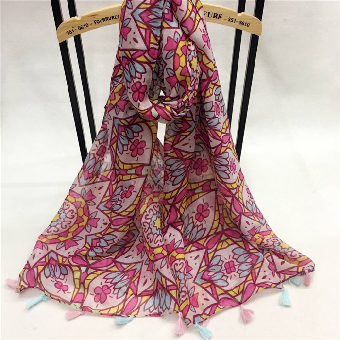 新款小紅花系列巴厘紗圍巾 新款小紅花系列巴厘紗圍巾